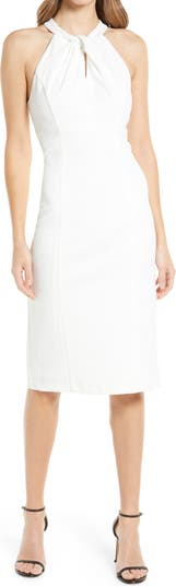 Twist Neck Sheath Dress