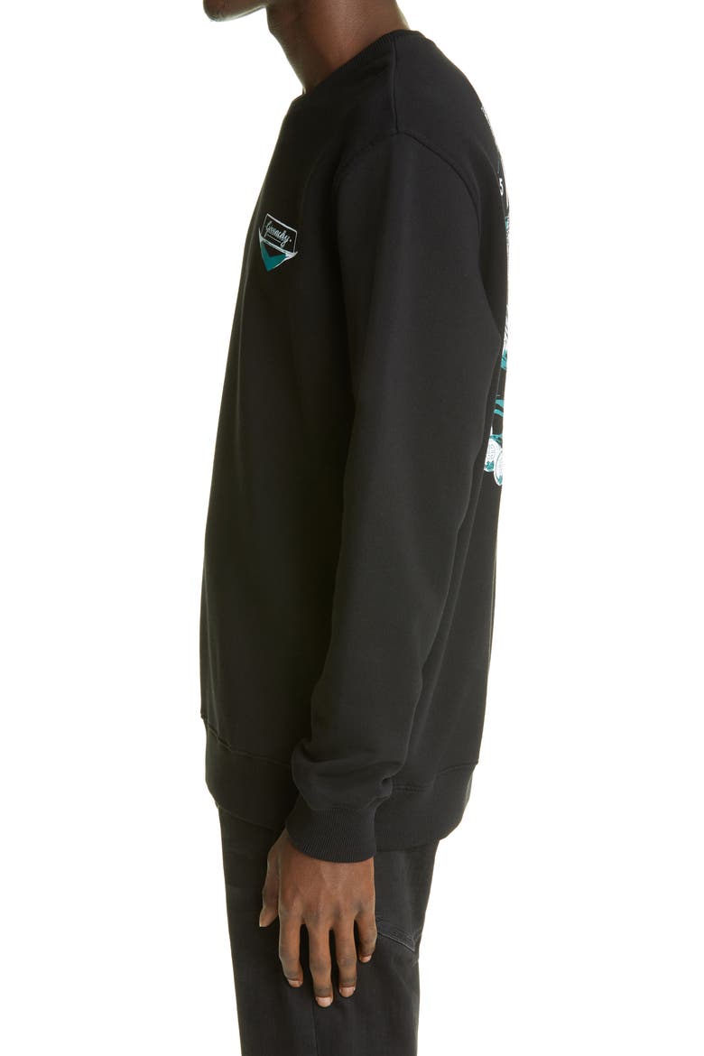 Motel Cars Crewneck Sweatshirt, Alternate, color, BLACK
