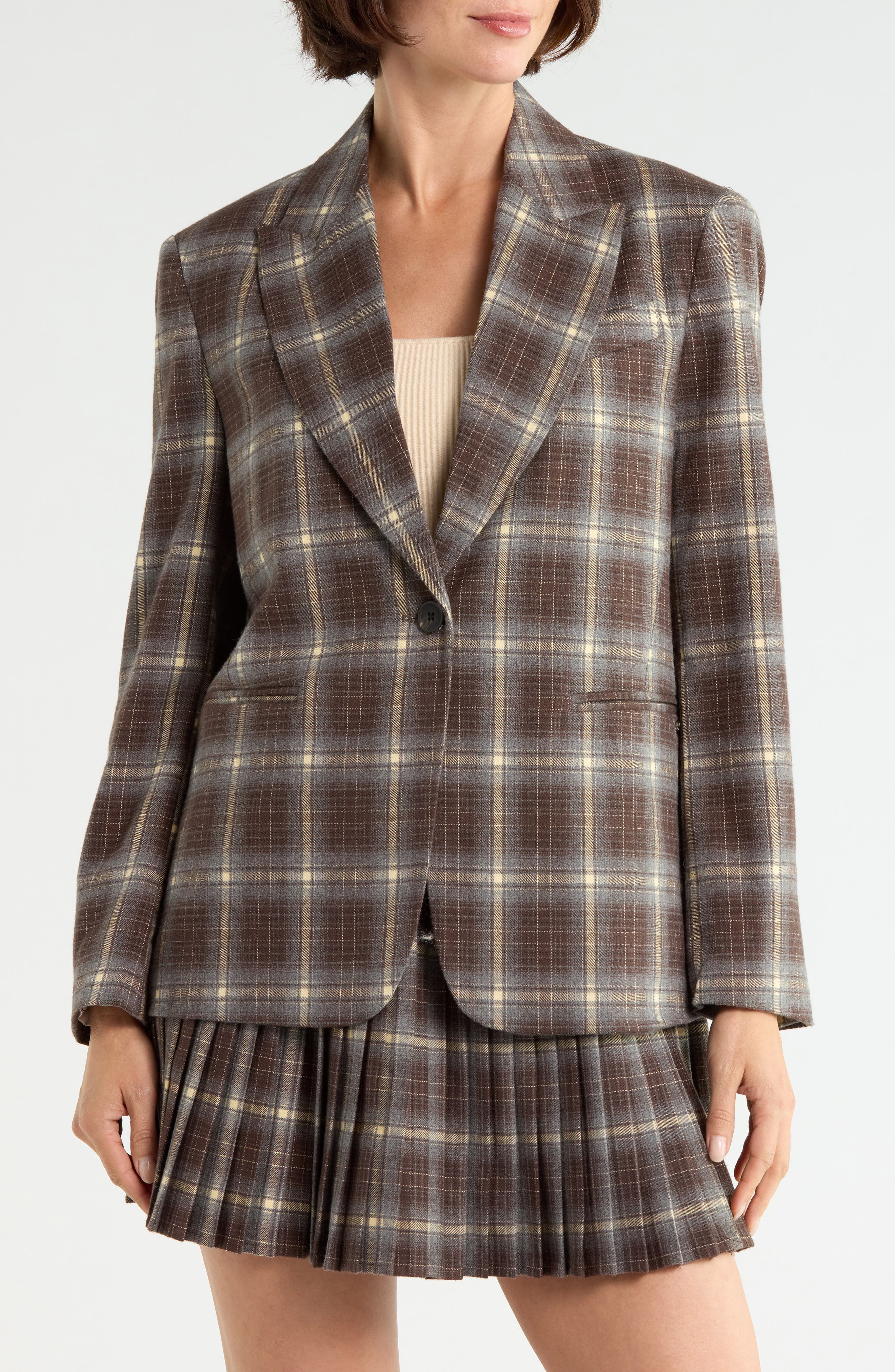 Oversized Plaid Blazer