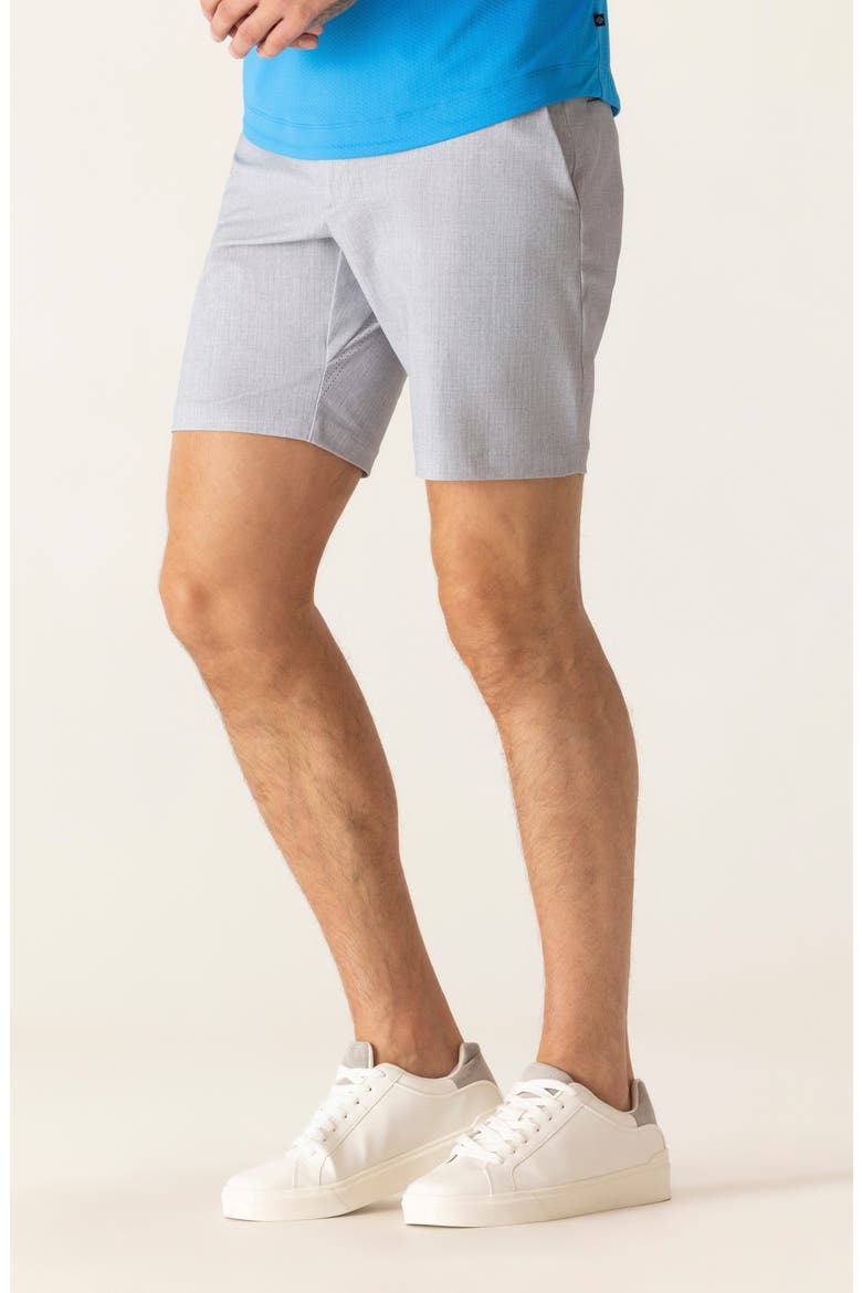 Galaxy 8.5-Inch Flat Front Knit Nylon Blend Bermuda Shorts, Alternate, color, SILVER