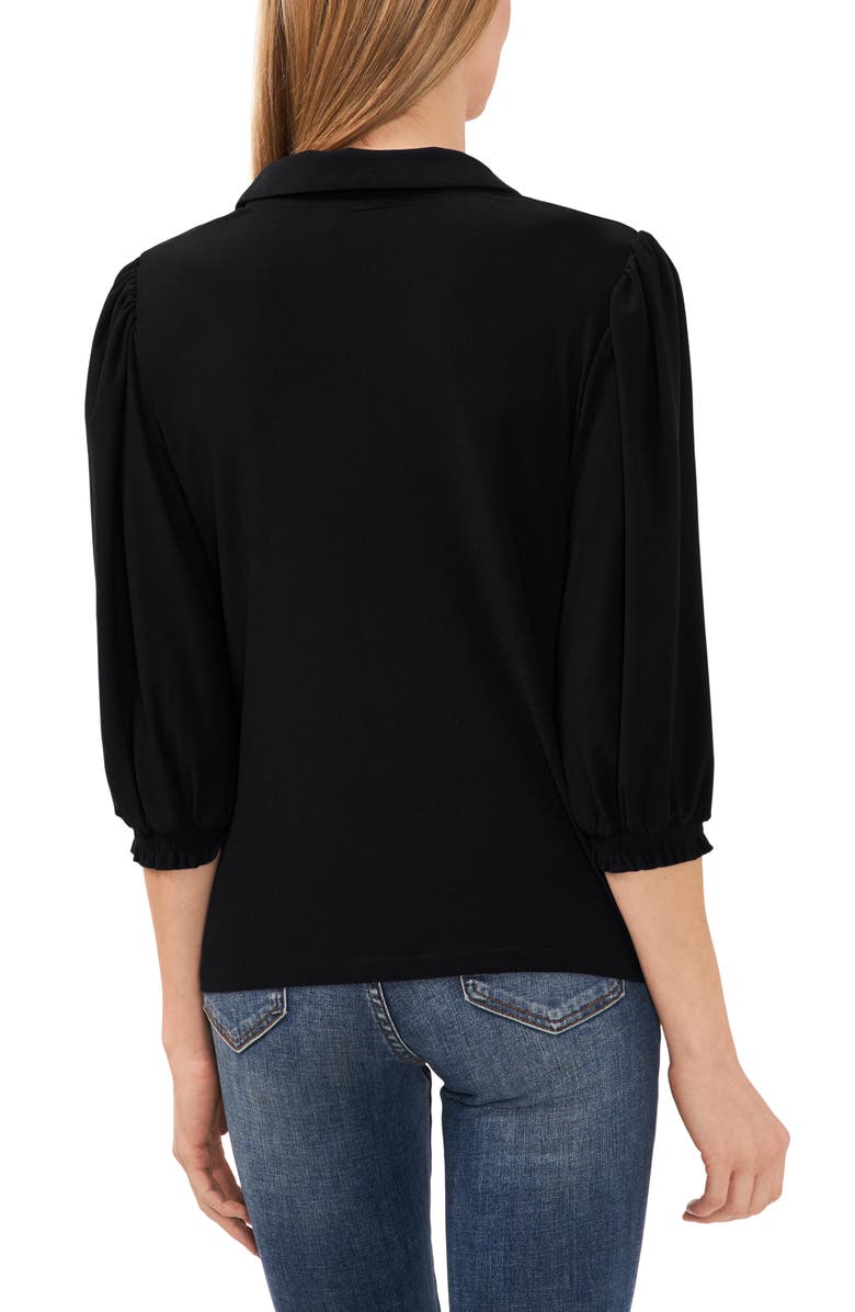 CeCe Collared Ruffle Cuff Top, Alternate, color,