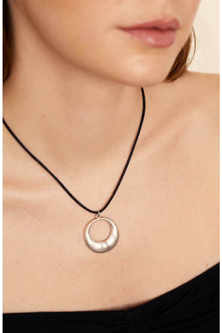 Infinity Pendant Cord Choker Necklace, Alternate, color, SILVER