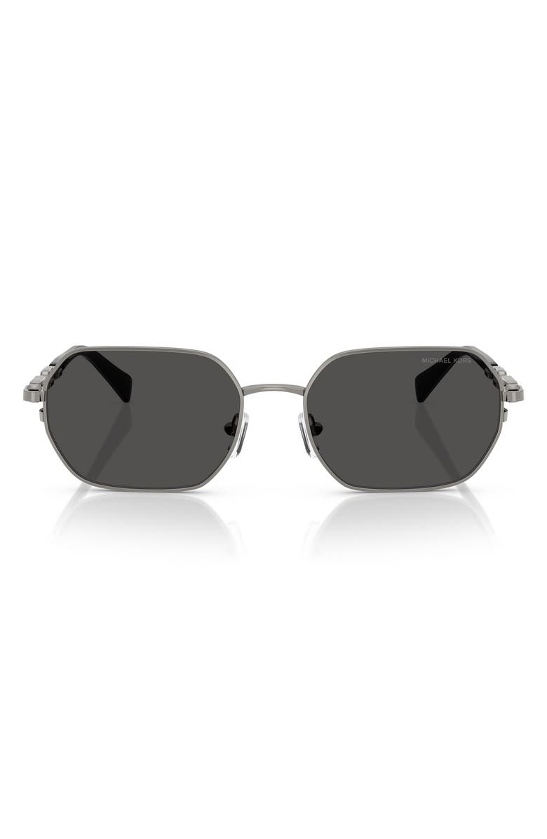 Michael Kors 57mm Irregular Sunglasses, Main, color, Gunmetal / Dark Grey