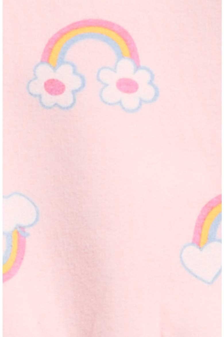 Kids' Ruffle Collar Sweatshirt & Pants Set, Alternate, color, PINK BALM ICON RAINBOWS