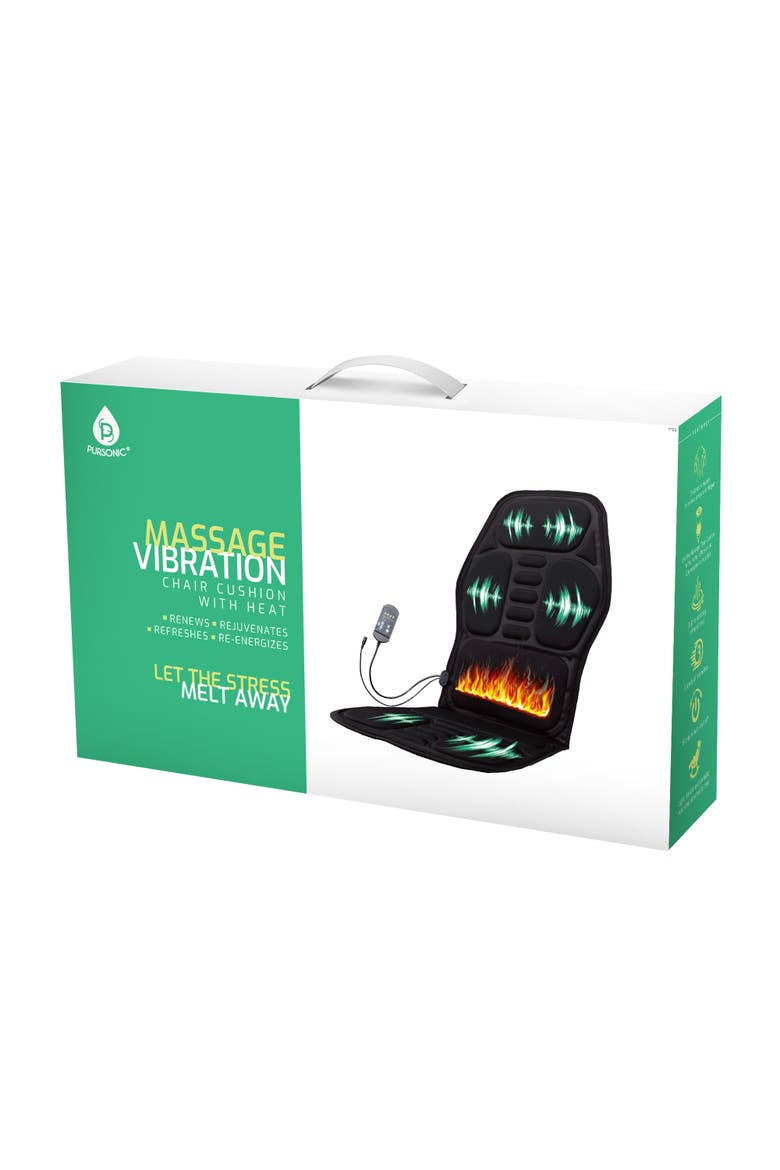 Chair Cushion With Heat and Vibration, Alternate, color, Black