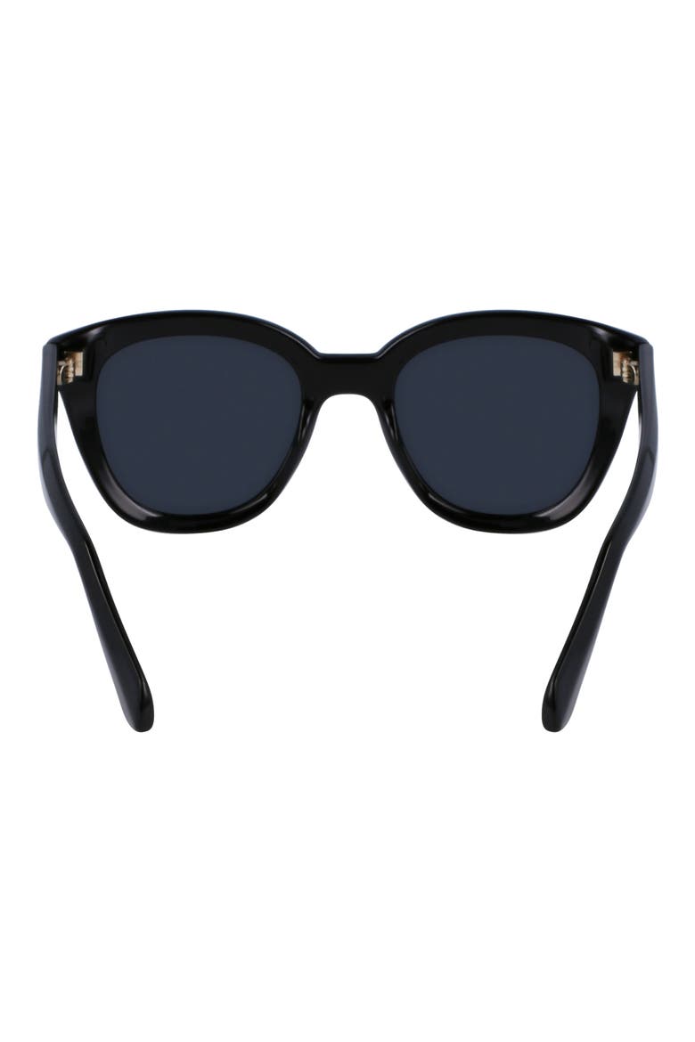 Classic Logo Tea Cup 52mm Round Sunglasses, Alternate, color, BLACK