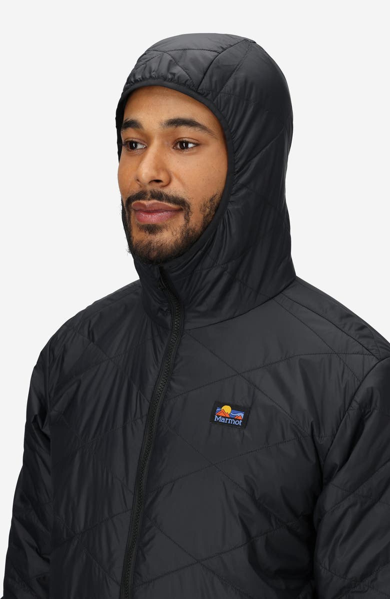 Marmot Onward Water Repellent Insulated Hooded Jacket, Alternate, color, Black