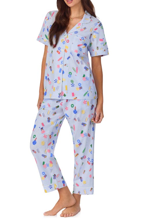 BEDHEAD PAJAMAS BEDHEAD PAJAMAS PRINT STRETCH ORGANIC COTTON JERSEY CROP PAJAMAS