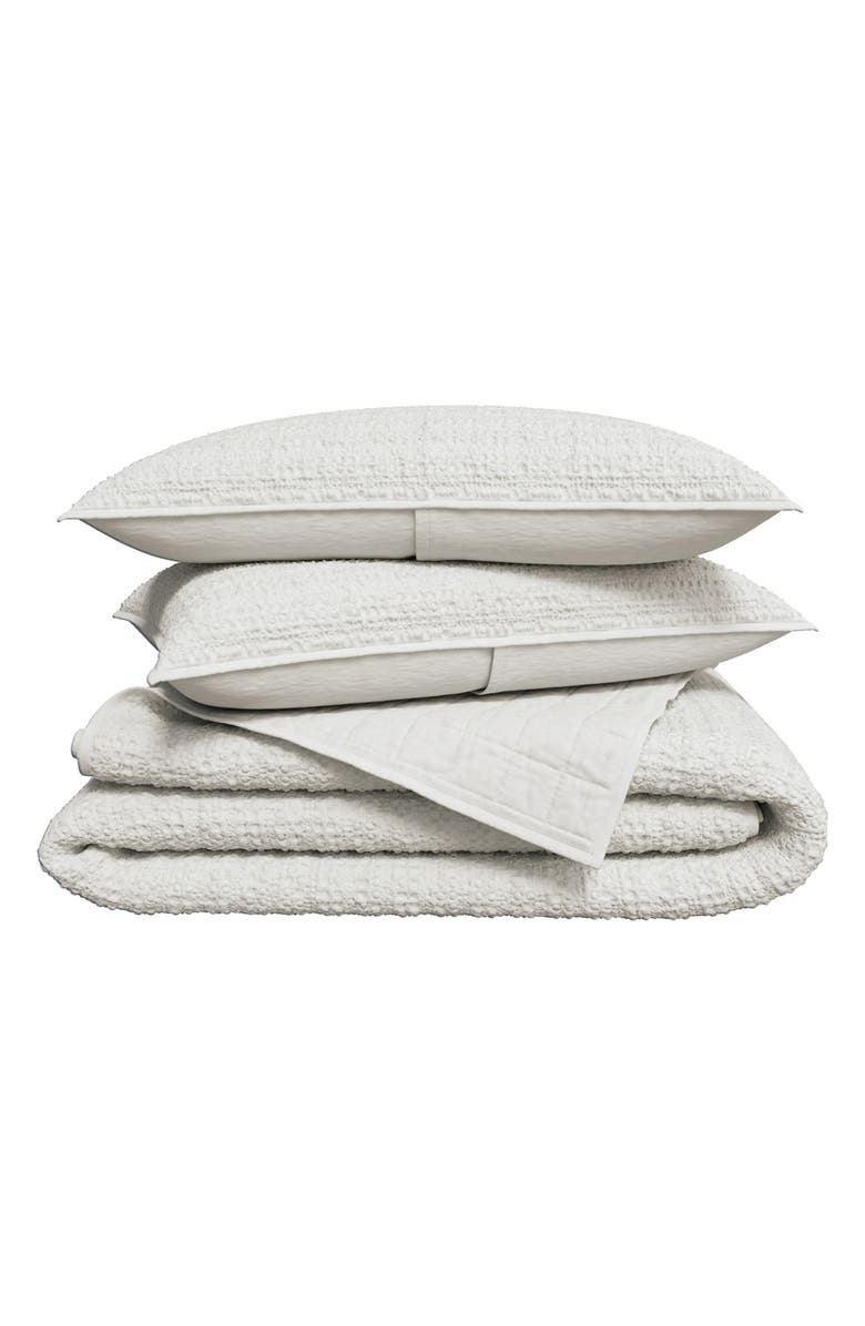 Woven & Weft Reversible Honeycomb Waffle Cotton Quilt & Sham Set, Main, color, Light Grey