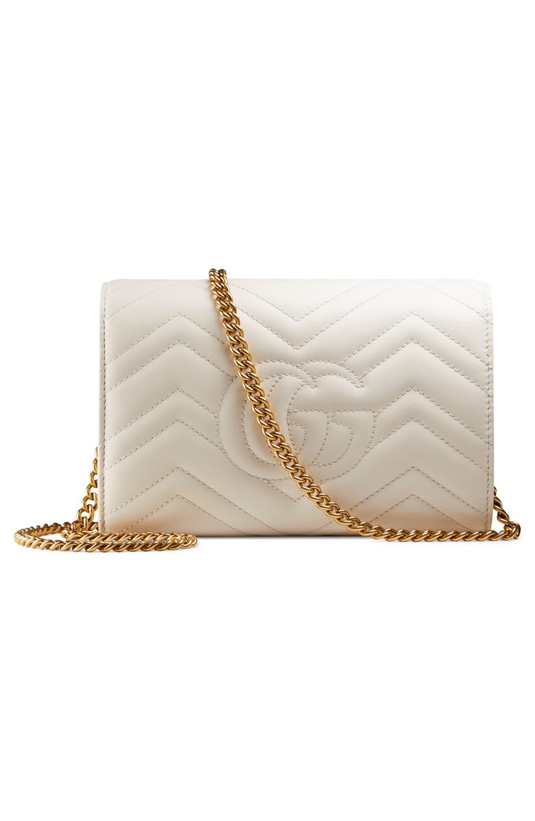 Gucci GG Matelassé Leather Wallet on a Chain, Alternate, color, 