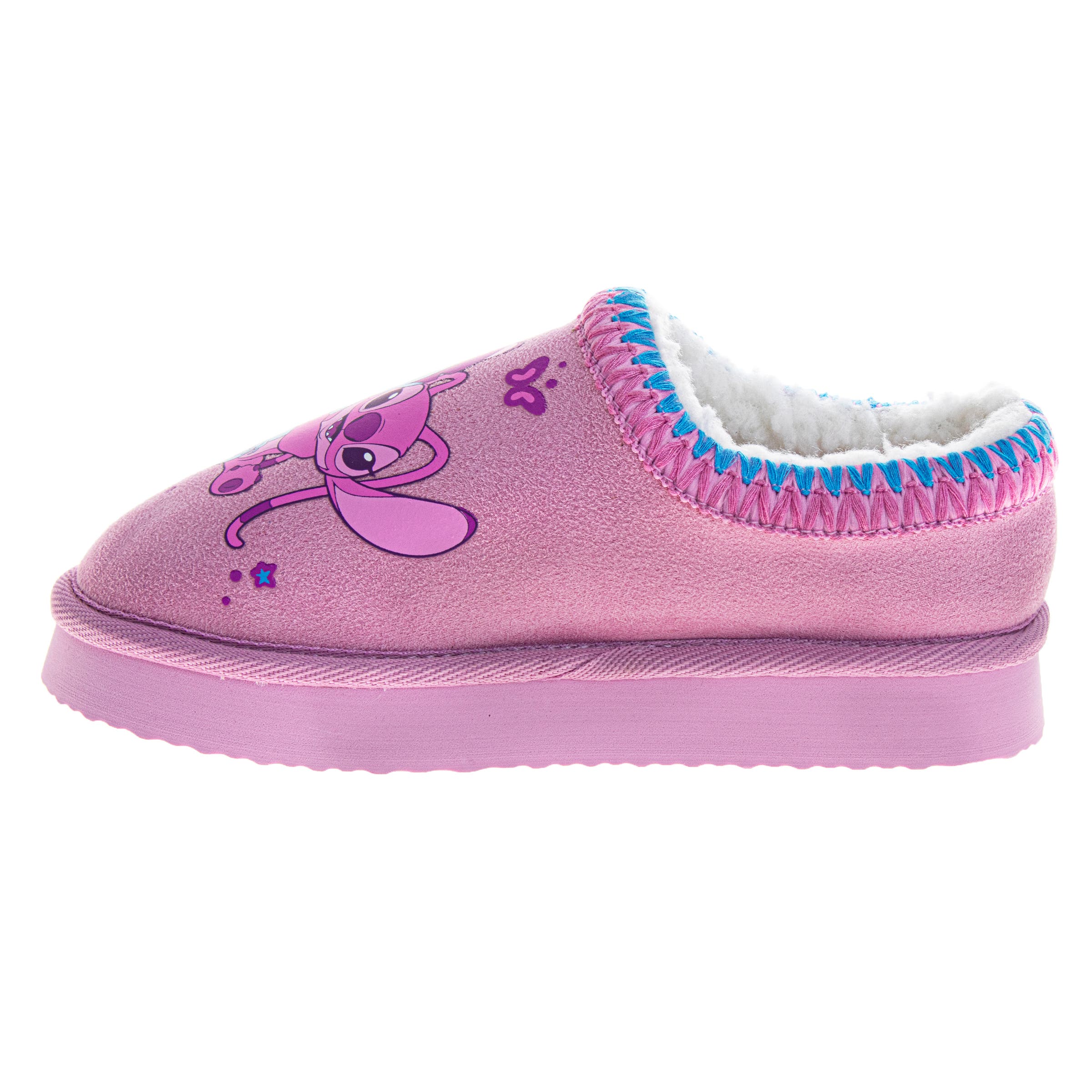 Disney Stitch & Angel Plush Lined Slippers Girls, Alternate, color, Purple