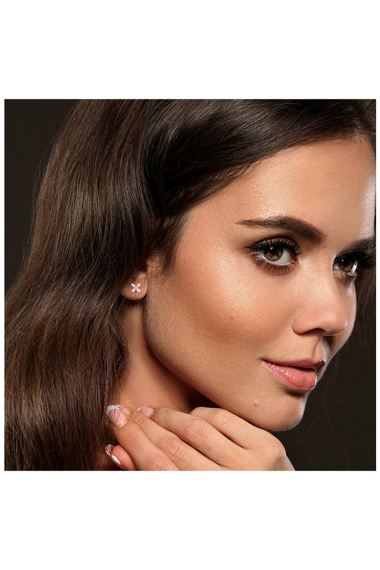 Lab Created Moissanite Stud Earrings, Alternate, color, WHITE