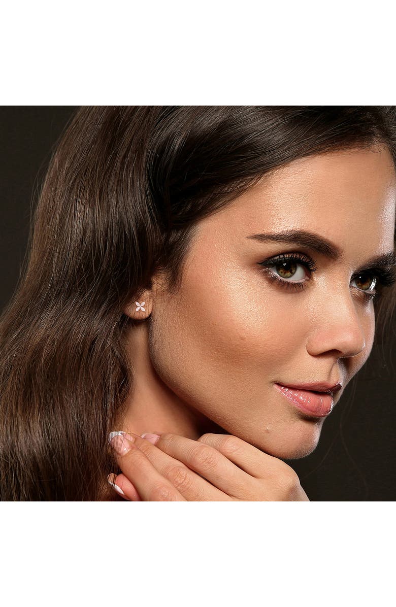 DELMAR Lab Created Moissanite Stud Earrings, Alternate, color, White