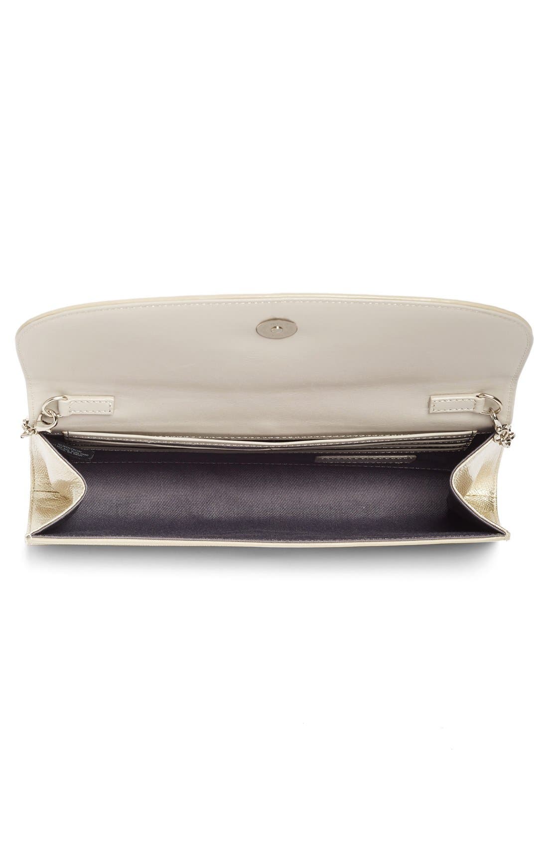 Leather Clutch, Alternate, color, SILVER