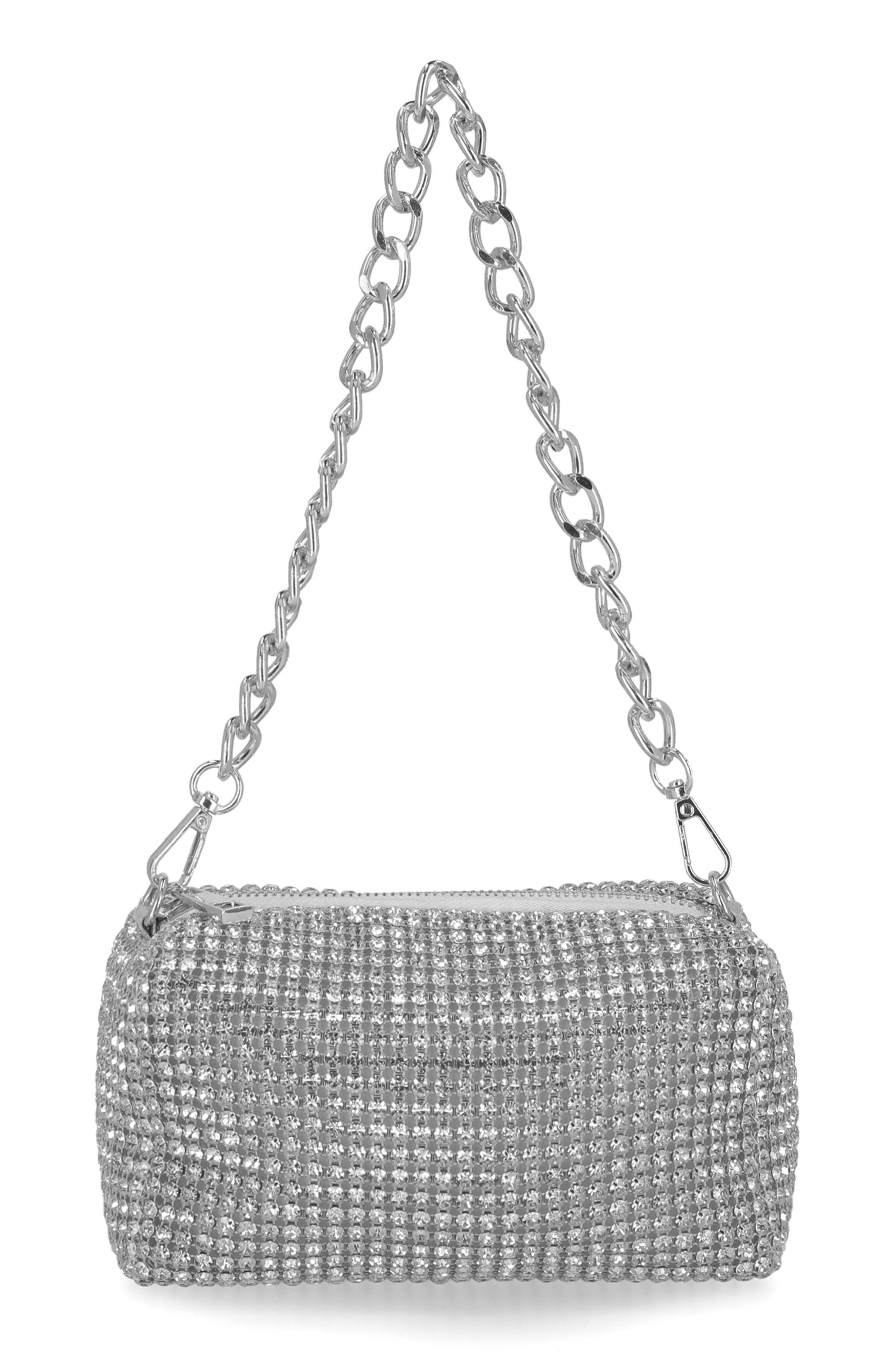 Jessica McClintock Shane Crystal Mesh Shoulder Bag, Alternate, color, 