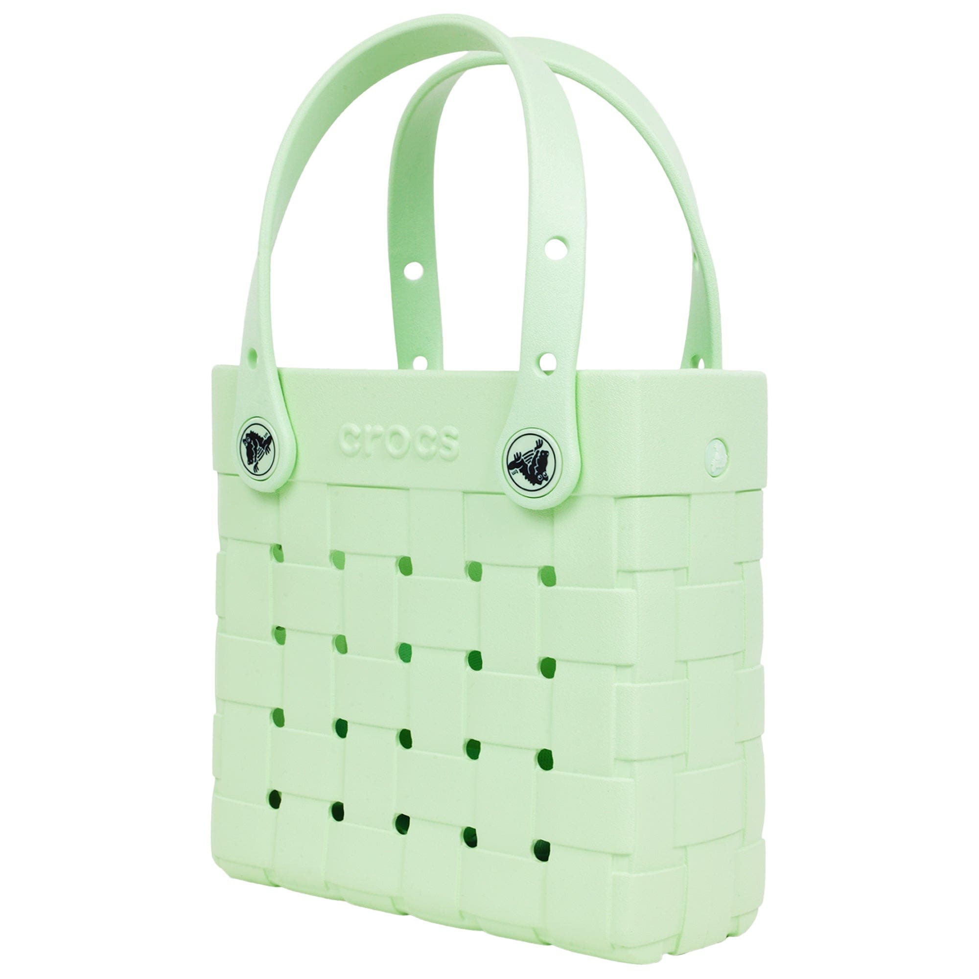 Small Woven Style Crossbody Tote with Top Handles and removeable crossbody strap, Alternate, color, SERENE GREEN