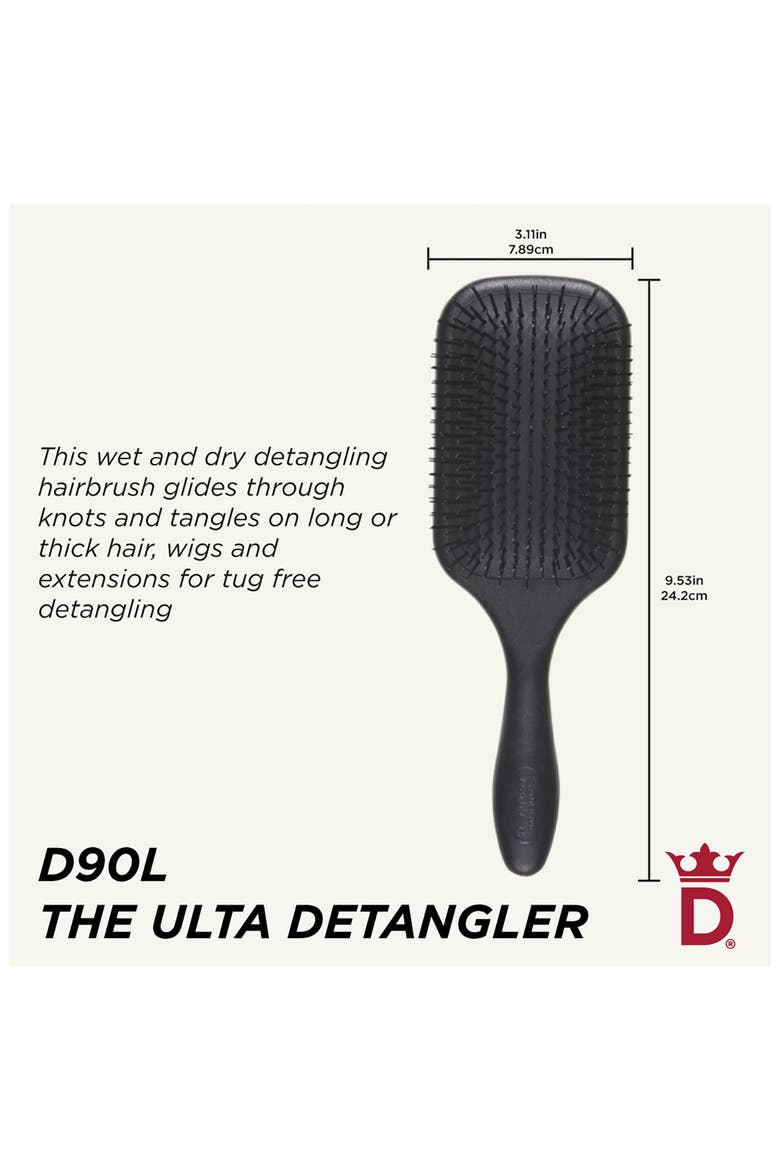 D90L The Ultra Detangler Paddle Brush, Alternate, color, BLACK