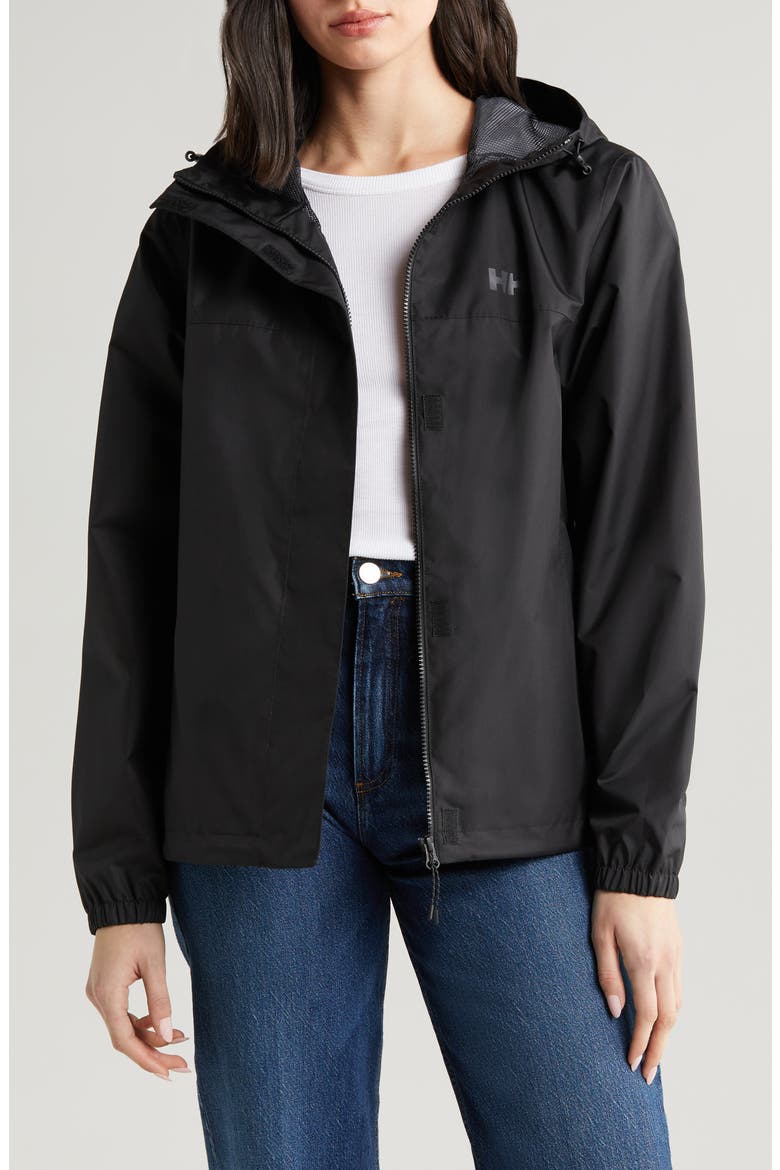 Vancouver Hooded Rain Jacket, Main, color, 990 BLACK