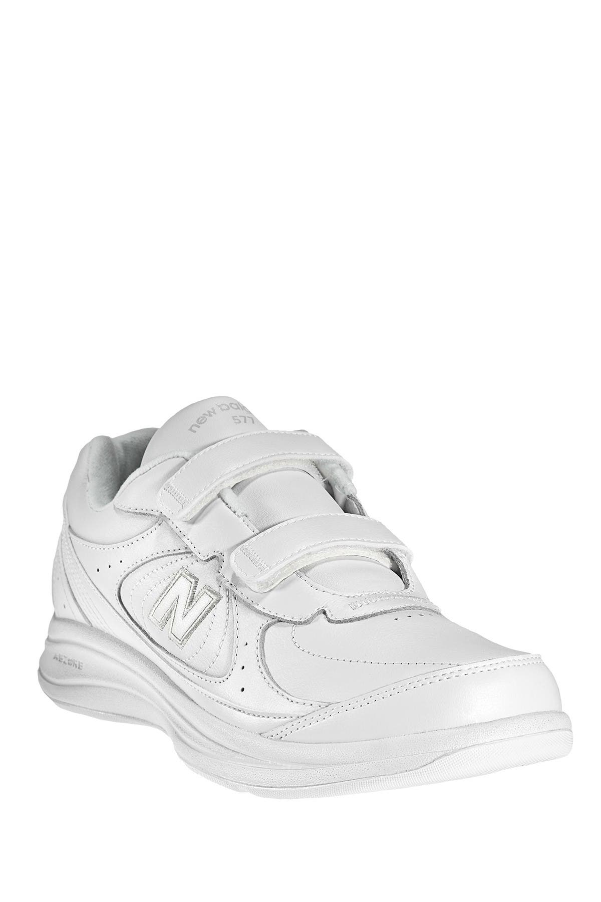577 Leather Walking Shoe, Main, color, WHITE