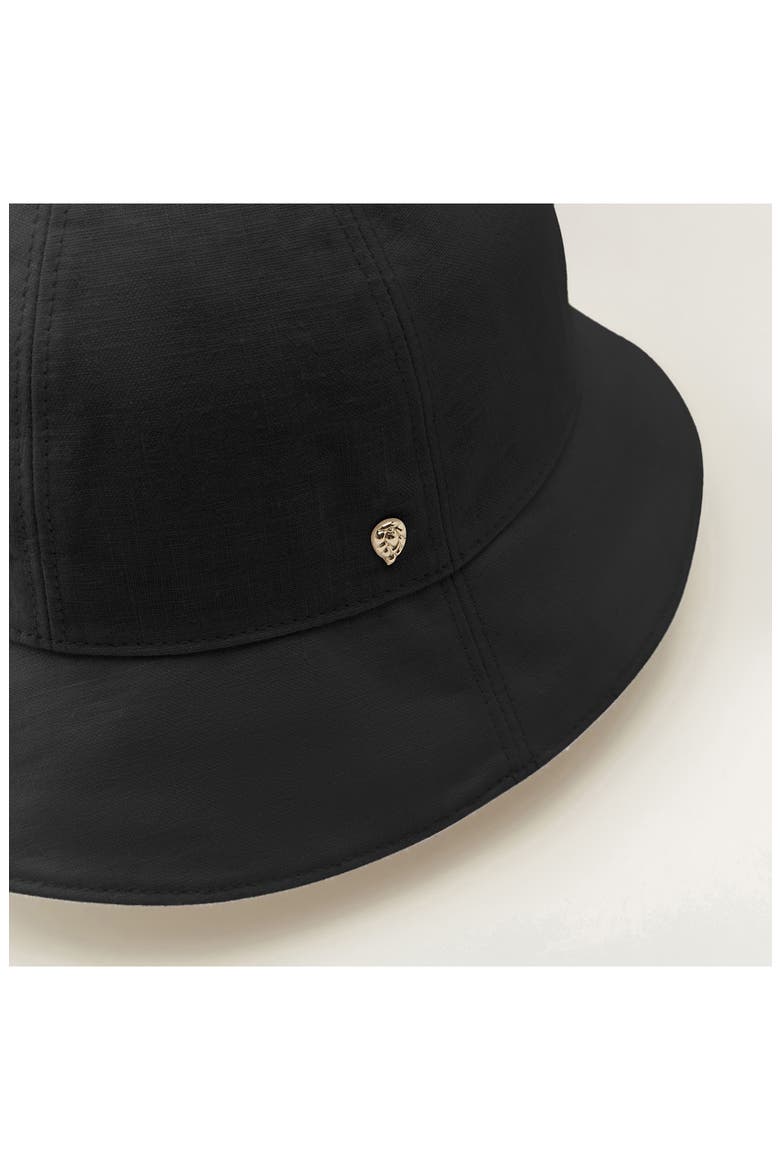 Flora Organic Linen Cloche Hat, Alternate, color, BLACK