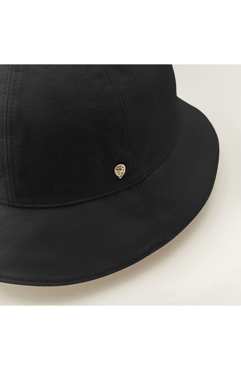 Helen Kaminski Flora Organic Linen Cloche Hat, Alternate, color, Black