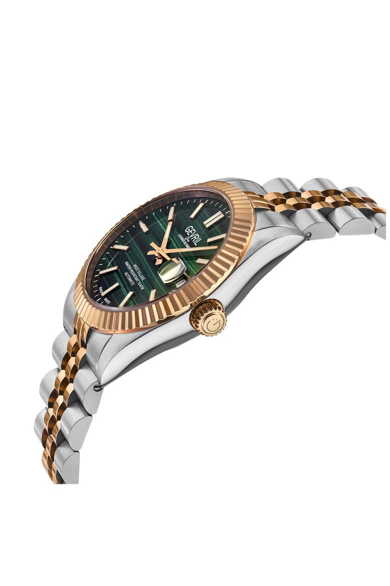 West Village Automatic Two-Tone Bracelet Watch, 40mm, Alternate, color, SILVER/ ROSE GOLD