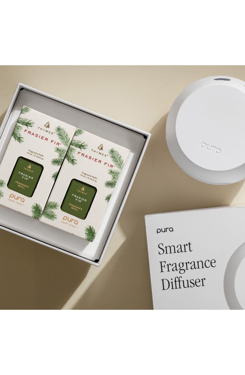 PURA x Thymes Frasier Fir Pura 4 Smart Fragrance Diffuser & Refill Set, Alternate, color,