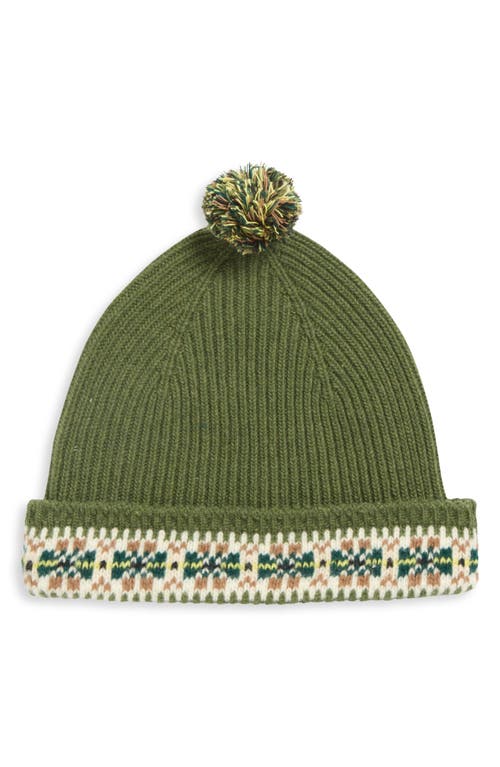 Bode Moritz Virgin Wool Pompom Beanie In Green