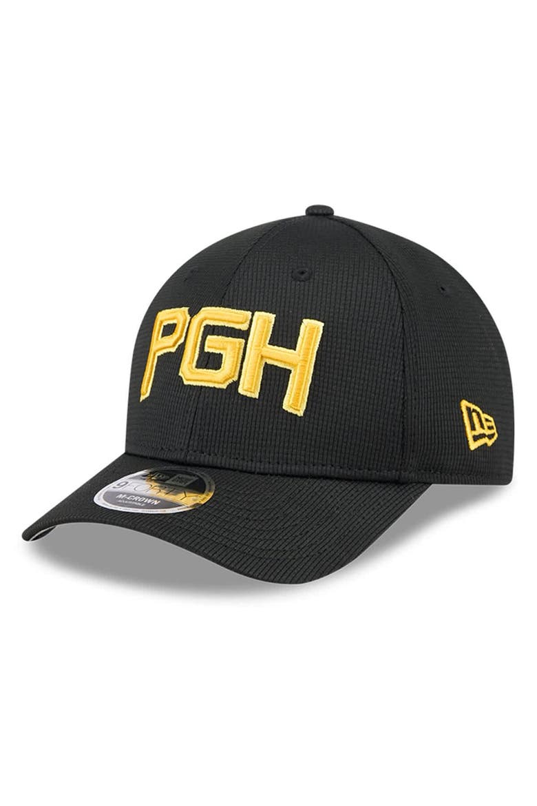 Men's New Era Black Pittsburgh Pirates City Connect Batting Practice 9FORTY M-Crown Adjustable Hat, Main, color, Black