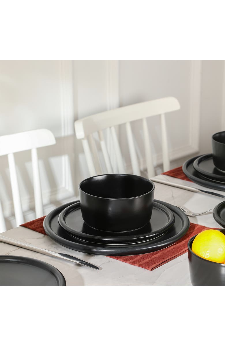 Stone Lain Eden Stoneware 24-Piece Dinnerware Set, Alternate, color, Black