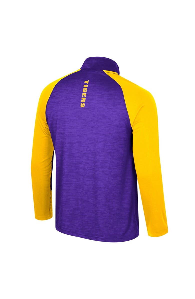 COLOSSEUM Men's Colosseum Purple LSU Tigers Langmore Raglan Quarter-Zip Top, Alternate, color,