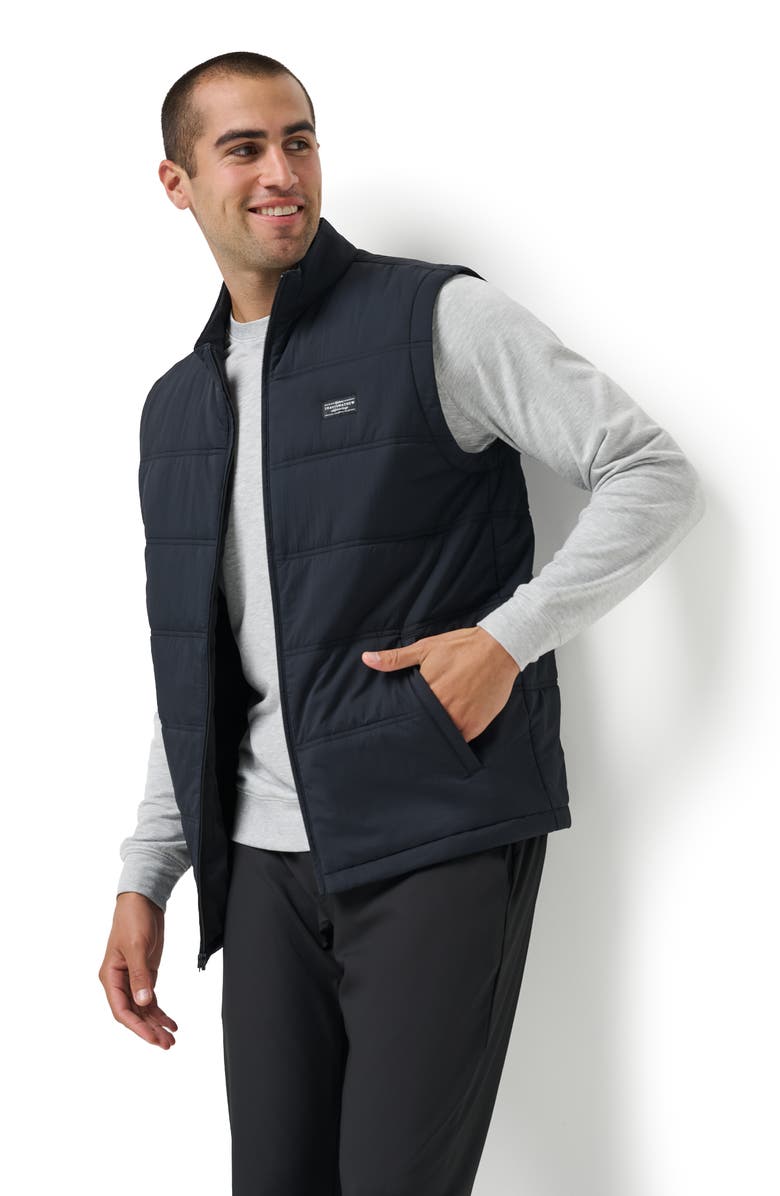 TravisMathew Palisades Nylon Puffer Vest, Alternate, color, Black
