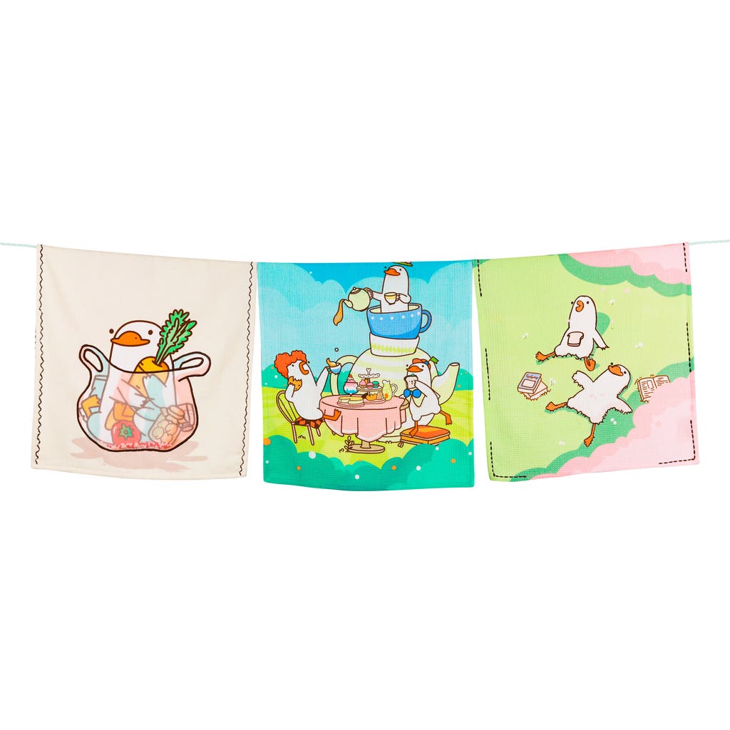 Tiramisu The Gaggle Of Geese Set Of 3 Kitchen Towels In Multi