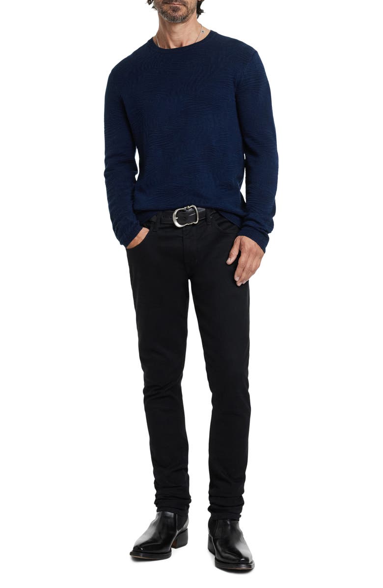John Varvatos Mercer Wave Long Sleeve T-Shirt, Alternate, color, Ink Blue