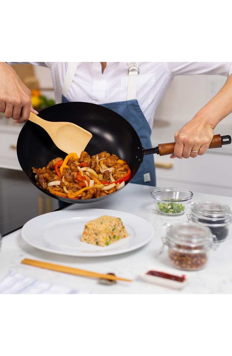 JOYCE CHEN Carbon Steel Ceramic Nonstick Stir Fry Pan, Alternate, color, Black