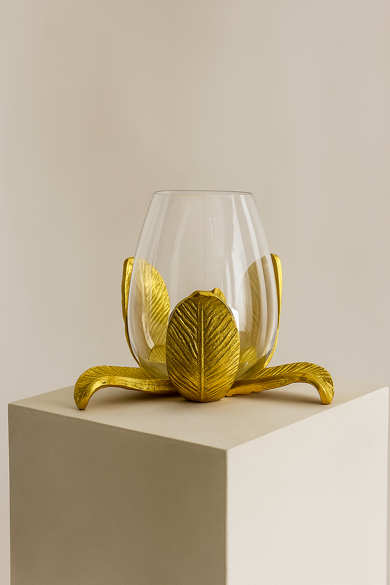 Flora Glow Candle Holder, Alternate, color, Gold