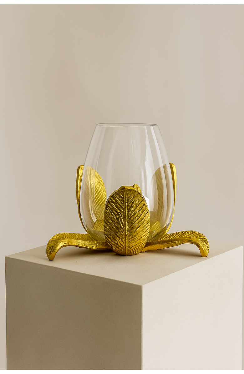Raiz Studio Flora Glow Candle Holder, Alternate, color, Gold