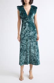 Ulla Johnson Astra V-Neck Velvet Cocktail Dress