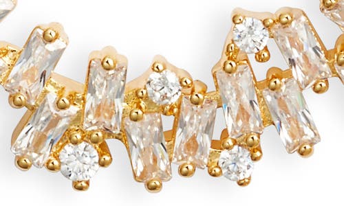 Nordstrom Scattered Baguette Cubic Zirconia Front/back Earrings In Clear- Gold