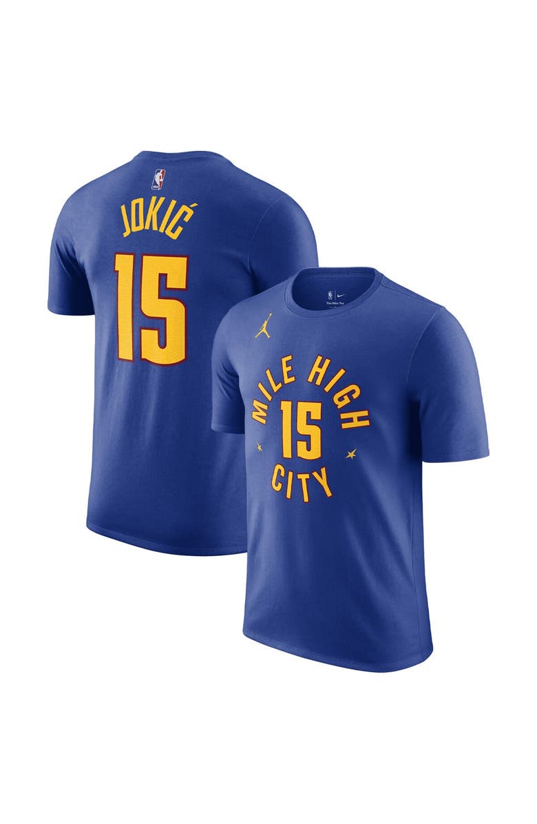 Jordan Brand Men's Jordan Brand Nikola Jokic Blue Denver Nuggets 2022/23 Statement Edition Name & Number T-Shirt, Alternate, color, Blue