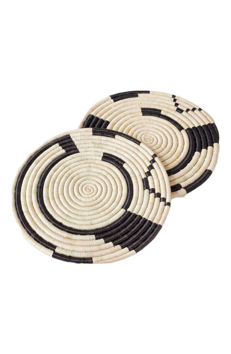 indego africa Geo Natural and Black Placemat, Alternate, color, Natural And Black