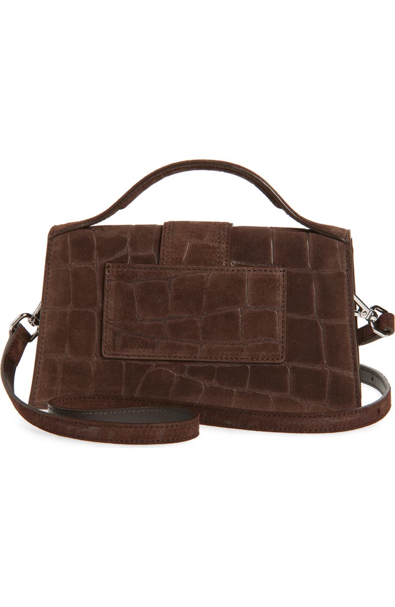 Jacquemus Le Grand Bambino Croc Embossed Suede Crossbody Bag, Alternate, color,