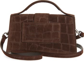 Le Grand Bambino Croc Embossed Suede Crossbody Bag