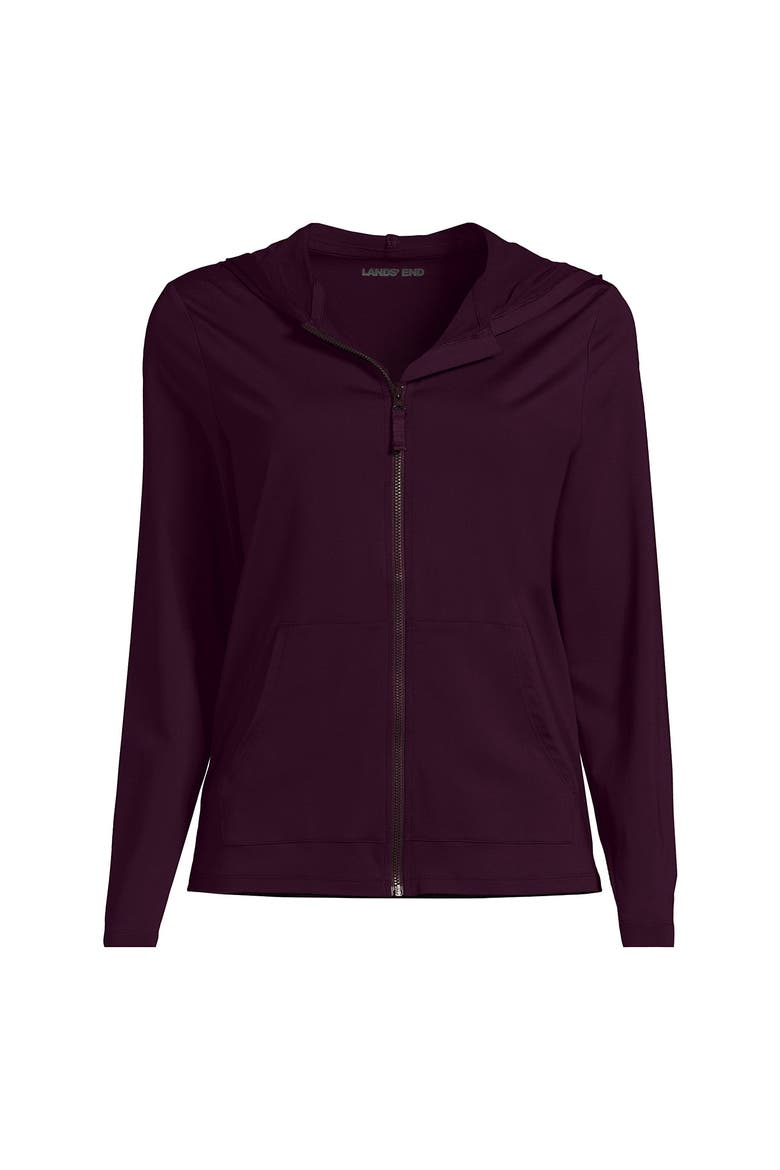 SunShade UPF 50 Hooded Zip Front Rash Guard, Alternate, color, Dark Wine