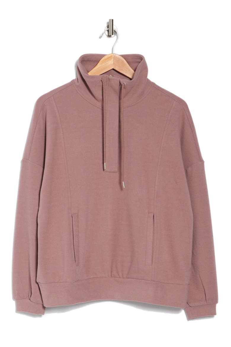 Cozy Half Zip Pullover Sweatshirt, Alternate, color, PURPLE MOON