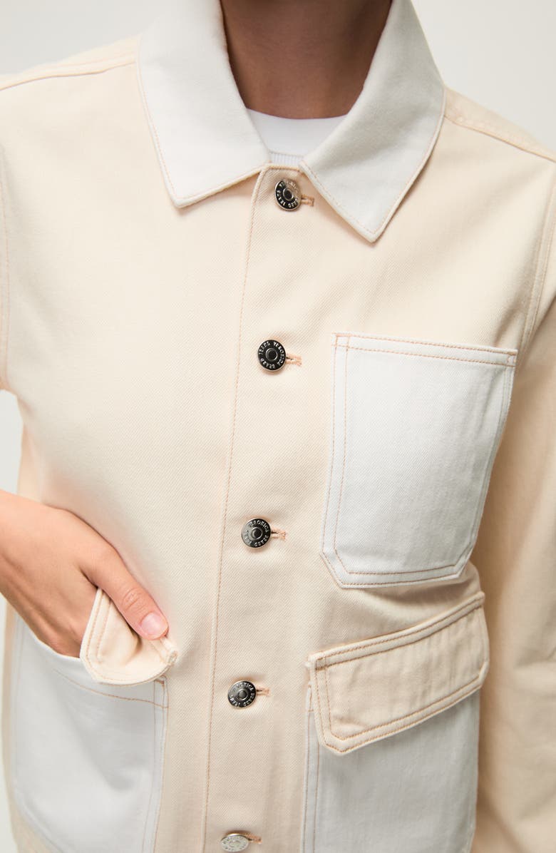 Veronica Beard Dahl Colorblock Crop Cotton Chore Jacket, Alternate, color, 