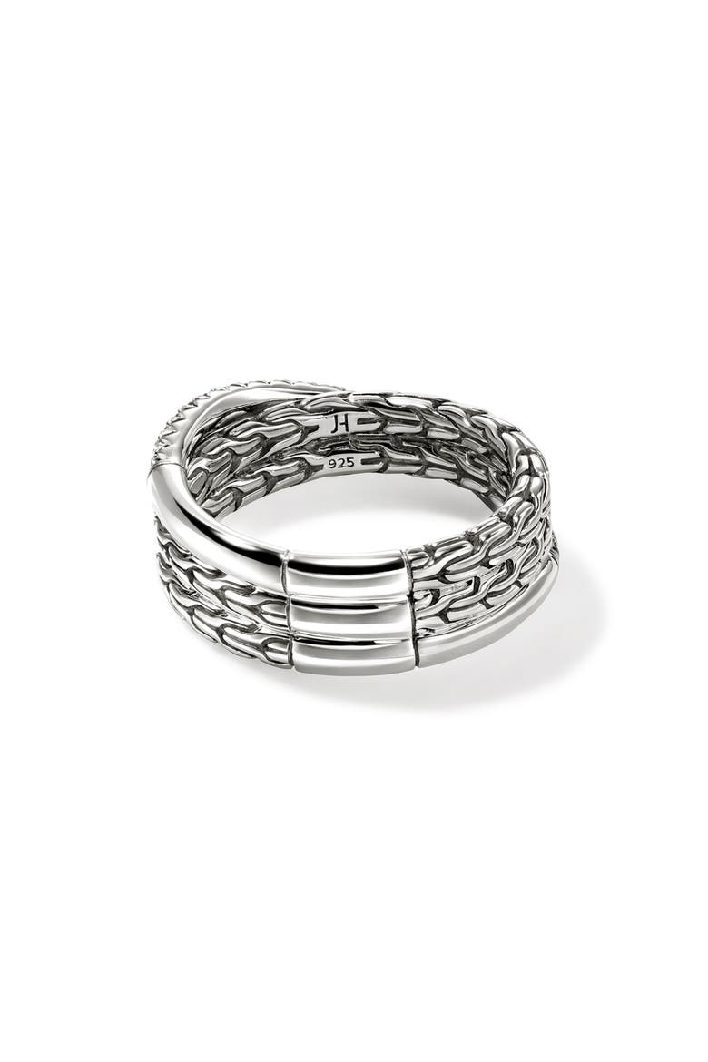 JH Essential Diamond Pavé Crossover Ring, Alternate, color, SILVER/ DIAMOND