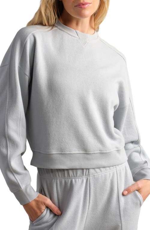 Rhone Signature Crewneck Cotton Blend Rib Sweatshirt In Gray