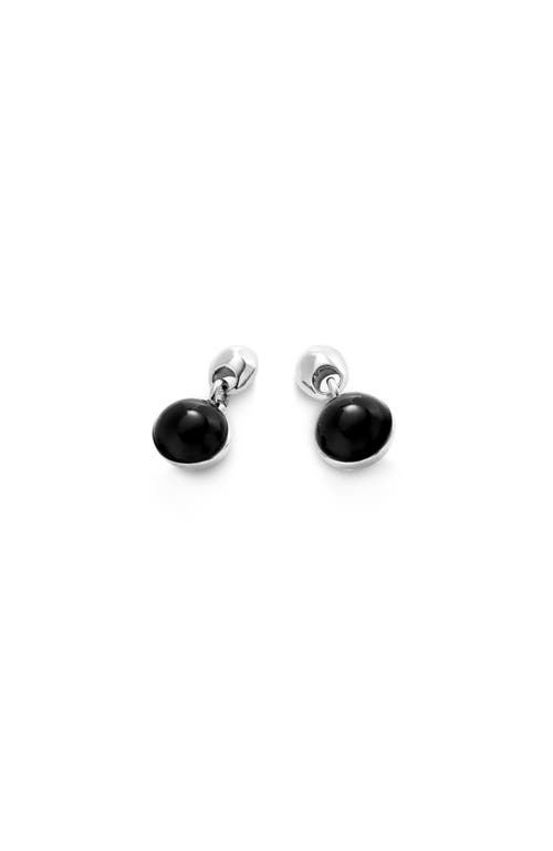 Unode50 Black Murano Glass Earrings In Silver