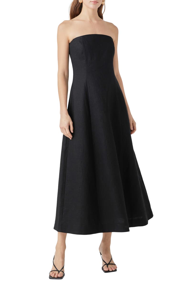 Endless Rose Strapless Linen Dress, Main, color, 